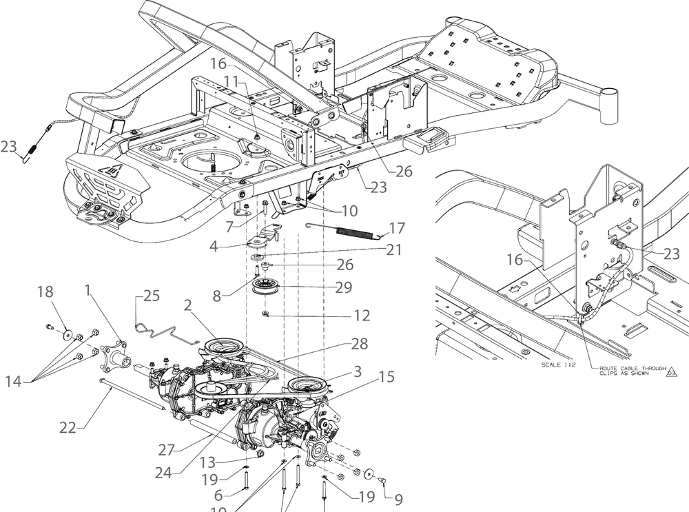 Drive Diagram and Parts List for 2022 Yard Machines Lawn Tractor